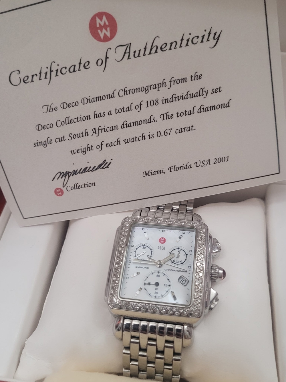 Michele Diamond Bezel Watch with Interchangeable Colorful Straps - Picture 2 of 7